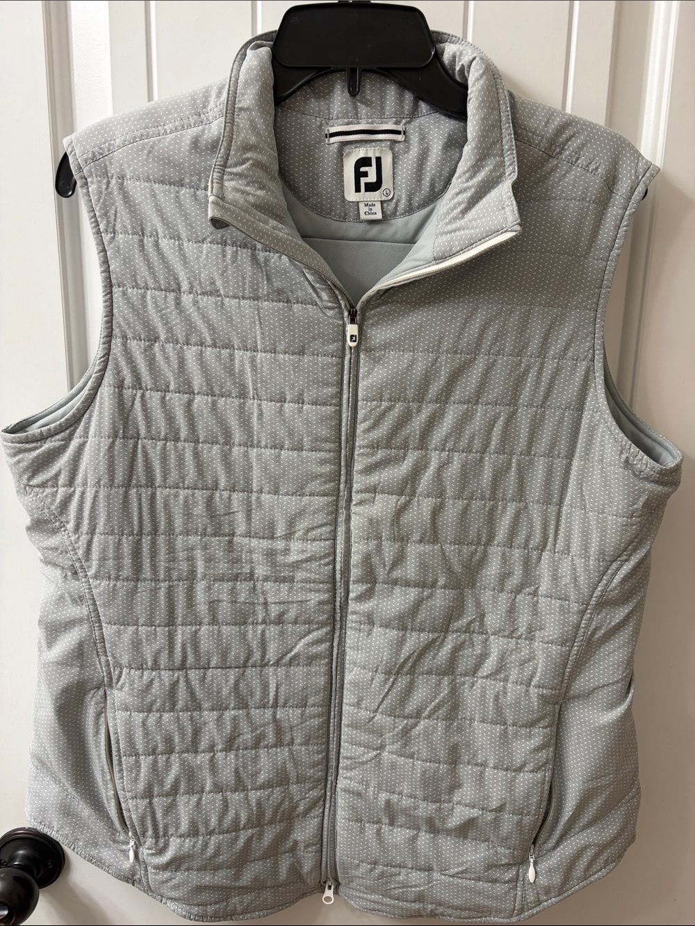 FootJoy Women's Light Gray Quilted Sleeveless Vest - L